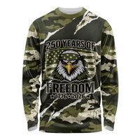 Personalized USA 250th Anniversary Long Sleeve Shirt Eagle Camouflage Zipper Stylized