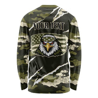 Personalized USA 250th Anniversary Long Sleeve Shirt Eagle Camouflage Zipper Stylized