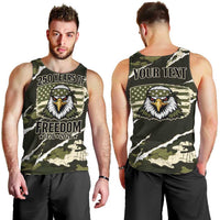 Personalized USA 250th Anniversary Men Tank Top Eagle Camouflage Zipper Stylized