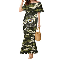 Personalized USA 250th Anniversary Mermaid Dress Eagle Camouflage Zipper Stylized