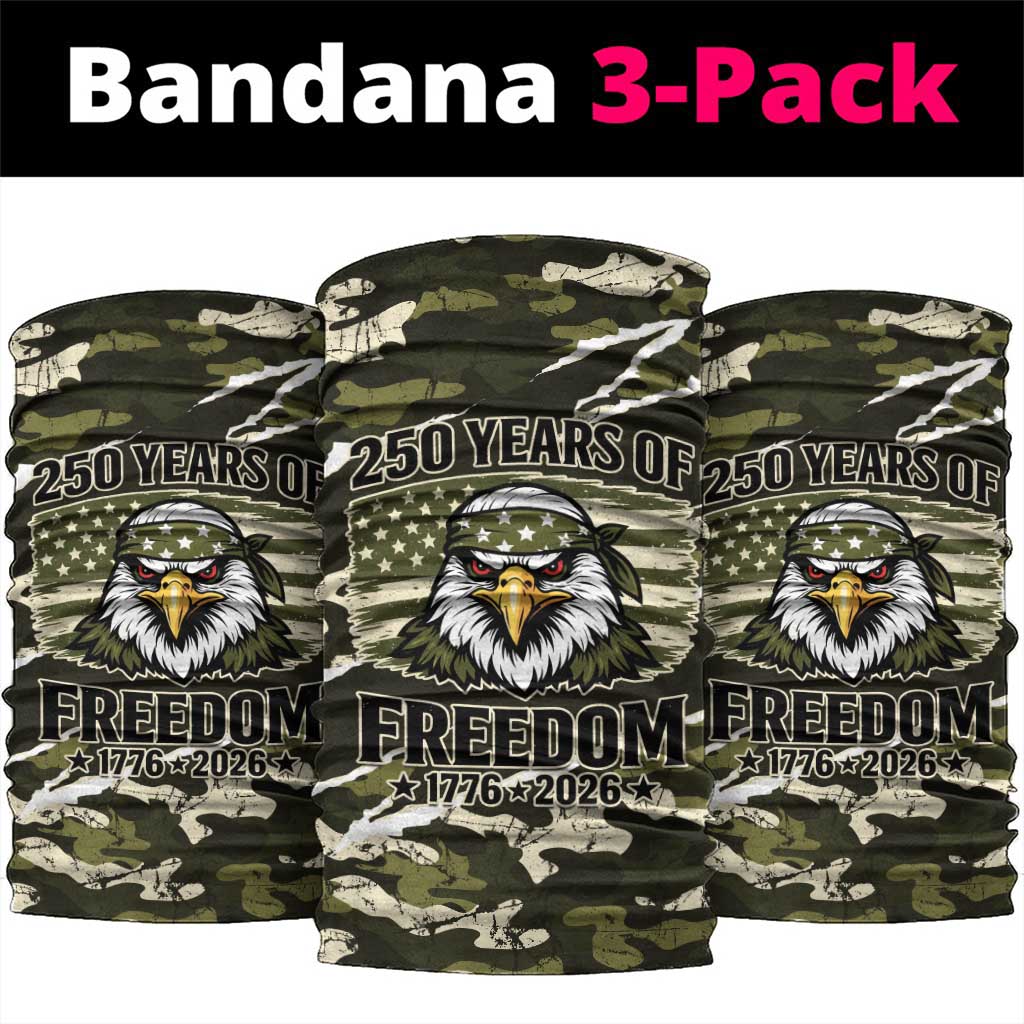 USA 250th Anniversary Neck Gaiter Eagle Camouflage Zipper Stylized