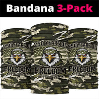 USA 250th Anniversary Neck Gaiter Eagle Camouflage Zipper Stylized