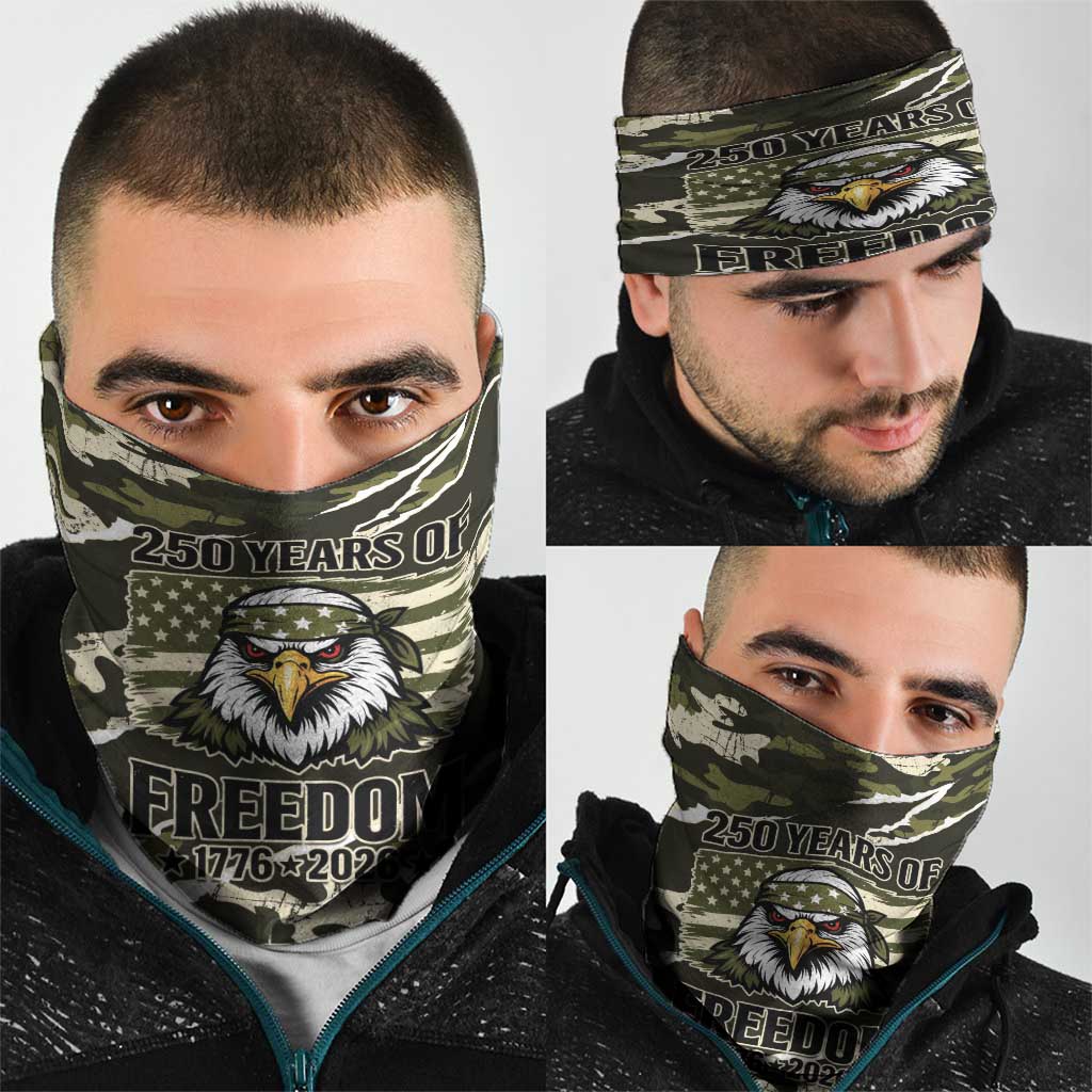 USA 250th Anniversary Neck Gaiter Eagle Camouflage Zipper Stylized