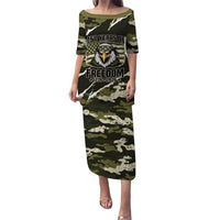 Personalized USA 250th Anniversary Puletasi Eagle Camouflage Zipper Stylized