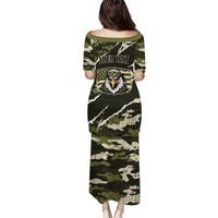 Personalized USA 250th Anniversary Puletasi Eagle Camouflage Zipper Stylized
