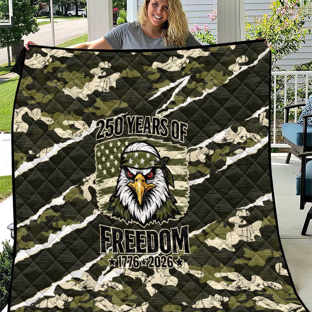 USA 250th Anniversary Quilt Eagle Camouflage Zipper Stylized