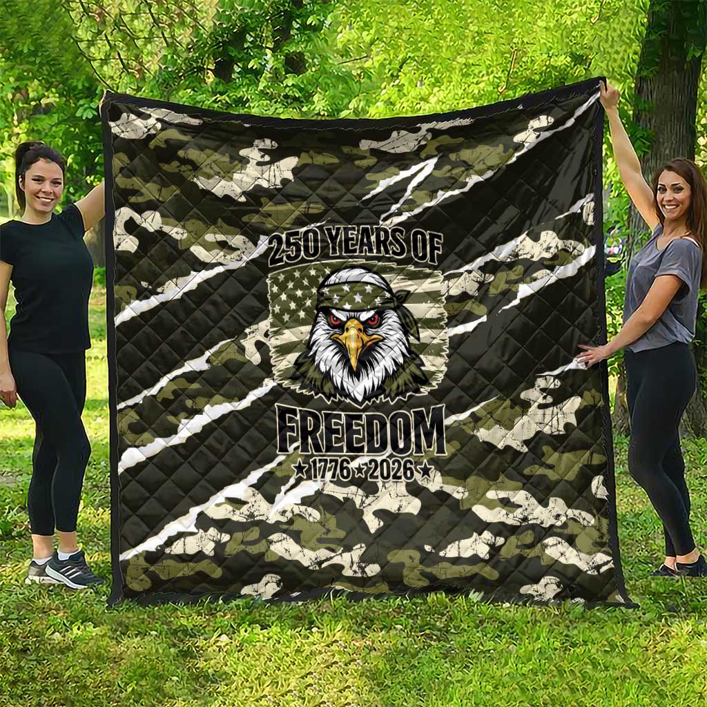 USA 250th Anniversary Quilt Eagle Camouflage Zipper Stylized