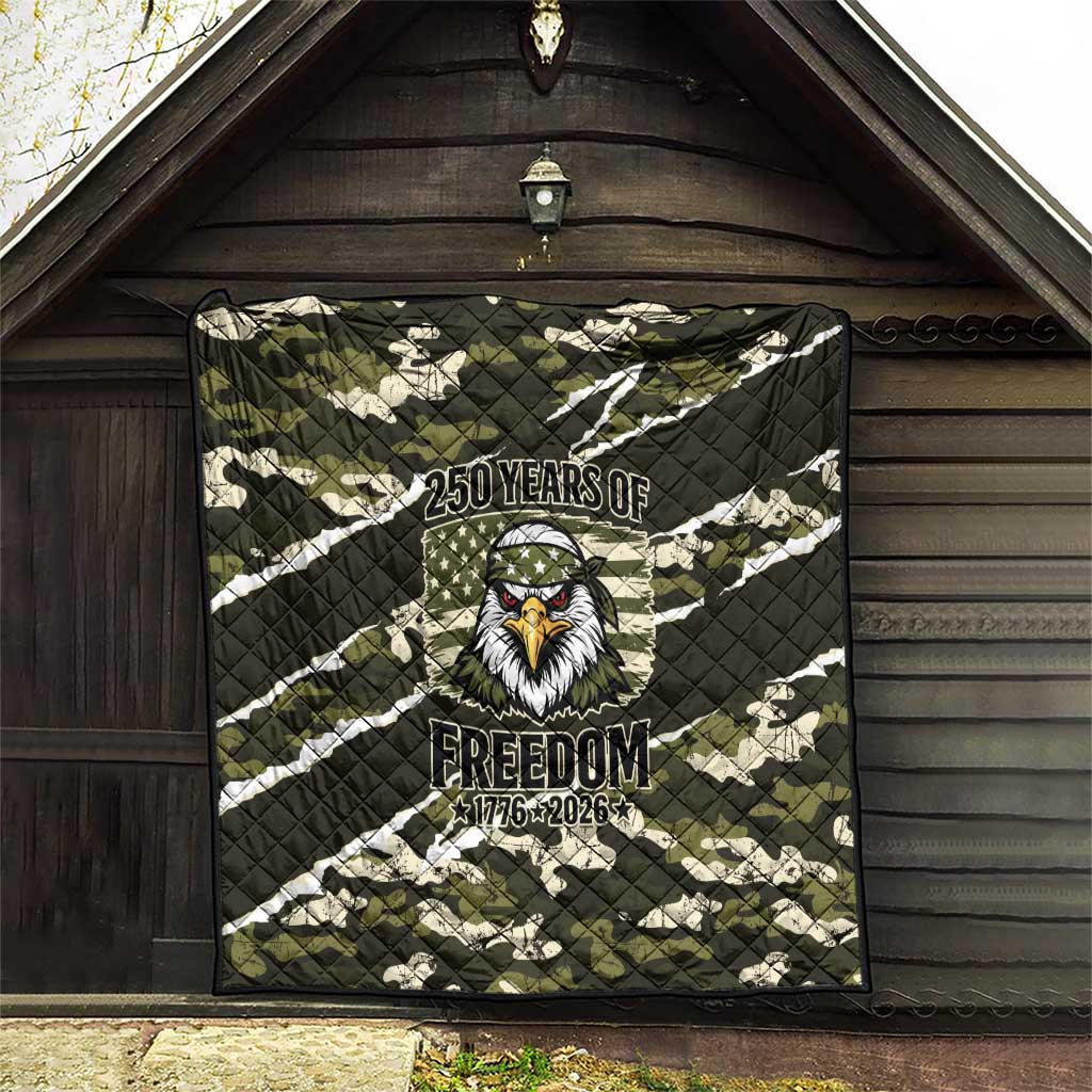 USA 250th Anniversary Quilt Eagle Camouflage Zipper Stylized