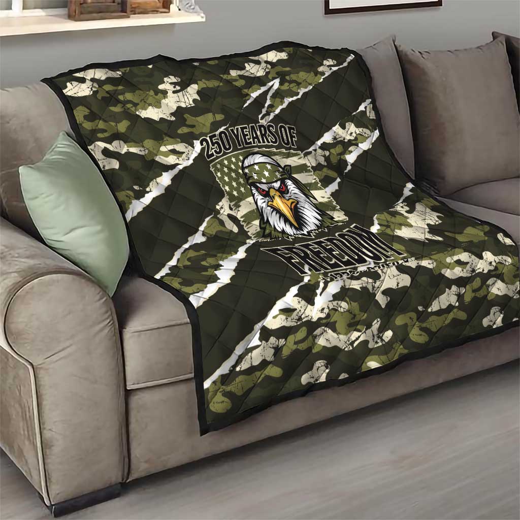 USA 250th Anniversary Quilt Eagle Camouflage Zipper Stylized