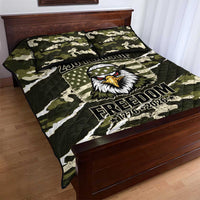 USA 250th Anniversary Quilt Bed Set Eagle Camouflage Zipper Stylized