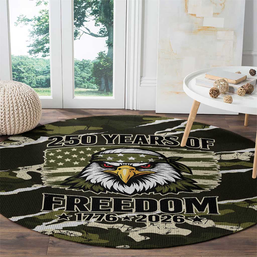 USA 250th Anniversary Round Carpet Eagle Camouflage Zipper Stylized