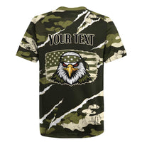 Personalized USA 250th Anniversary Rugby Jersey Eagle Camouflage Zipper Stylized