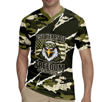 Personalized USA 250th Anniversary Rugby Jersey Eagle Camouflage Zipper Stylized