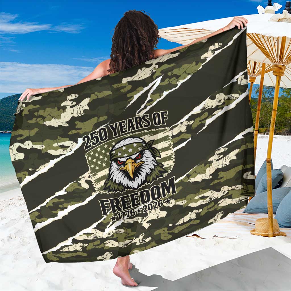 USA 250th Anniversary Sarong Eagle Camouflage Zipper Stylized
