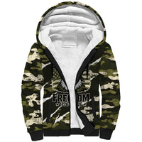 Personalized USA 250th Anniversary Sherpa Hoodie Eagle Camouflage Zipper Stylized