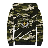 Personalized USA 250th Anniversary Sherpa Hoodie Eagle Camouflage Zipper Stylized