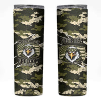 Personalized USA 250th Anniversary Skinny Tumbler Eagle Camouflage Zipper Stylized