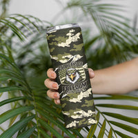 Personalized USA 250th Anniversary Skinny Tumbler Eagle Camouflage Zipper Stylized