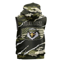Personalized USA 250th Anniversary Sleeveless Zip Hoodie Eagle Camouflage Zipper Stylized