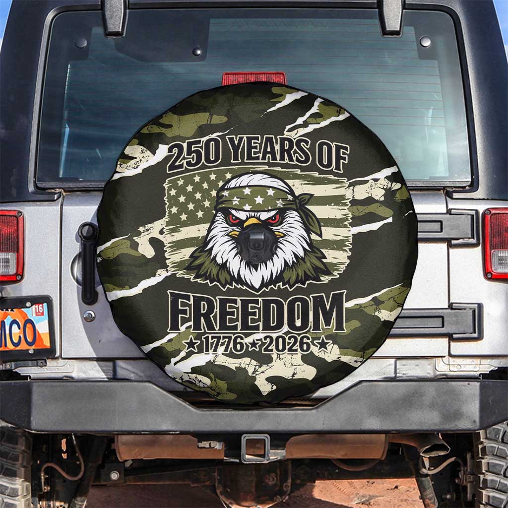 USA 250th Anniversary Spare Tire Cover Eagle Camouflage Zipper Stylized