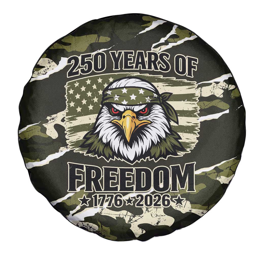 USA 250th Anniversary Spare Tire Cover Eagle Camouflage Zipper Stylized