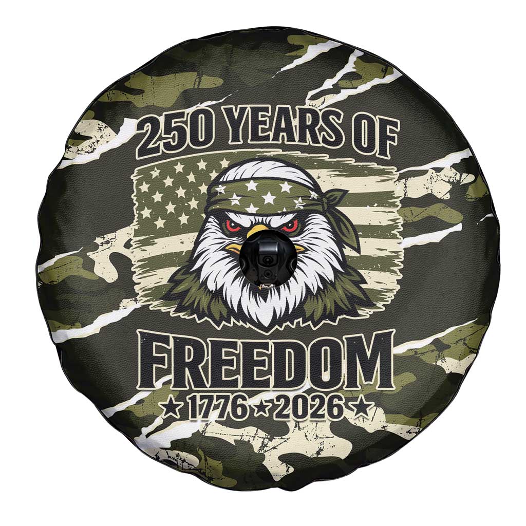 USA 250th Anniversary Spare Tire Cover Eagle Camouflage Zipper Stylized