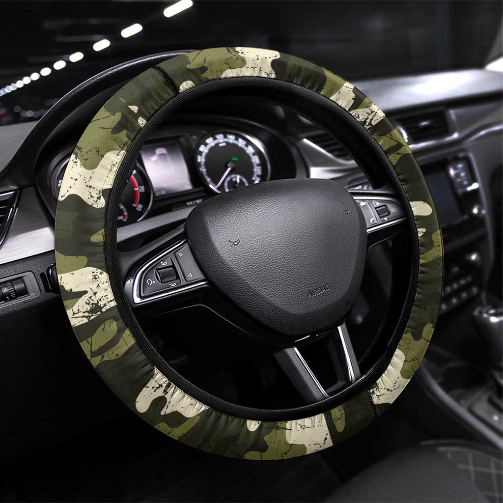 USA 250th Anniversary Steering Wheel Cover Eagle Camouflage Zipper Stylized