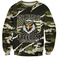 Personalized USA 250th Anniversary Sweatshirt Eagle Camouflage Zipper Stylized