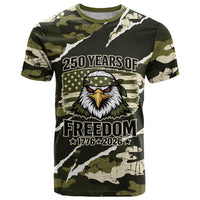 Personalized USA 250th Anniversary T Shirt Eagle Camouflage Zipper Stylized