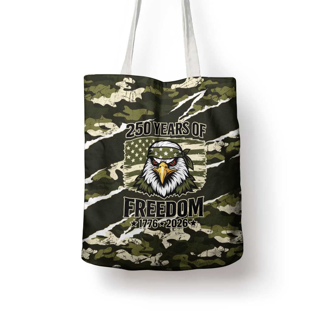 USA 250th Anniversary Tote Bag Eagle Camouflage Zipper Stylized