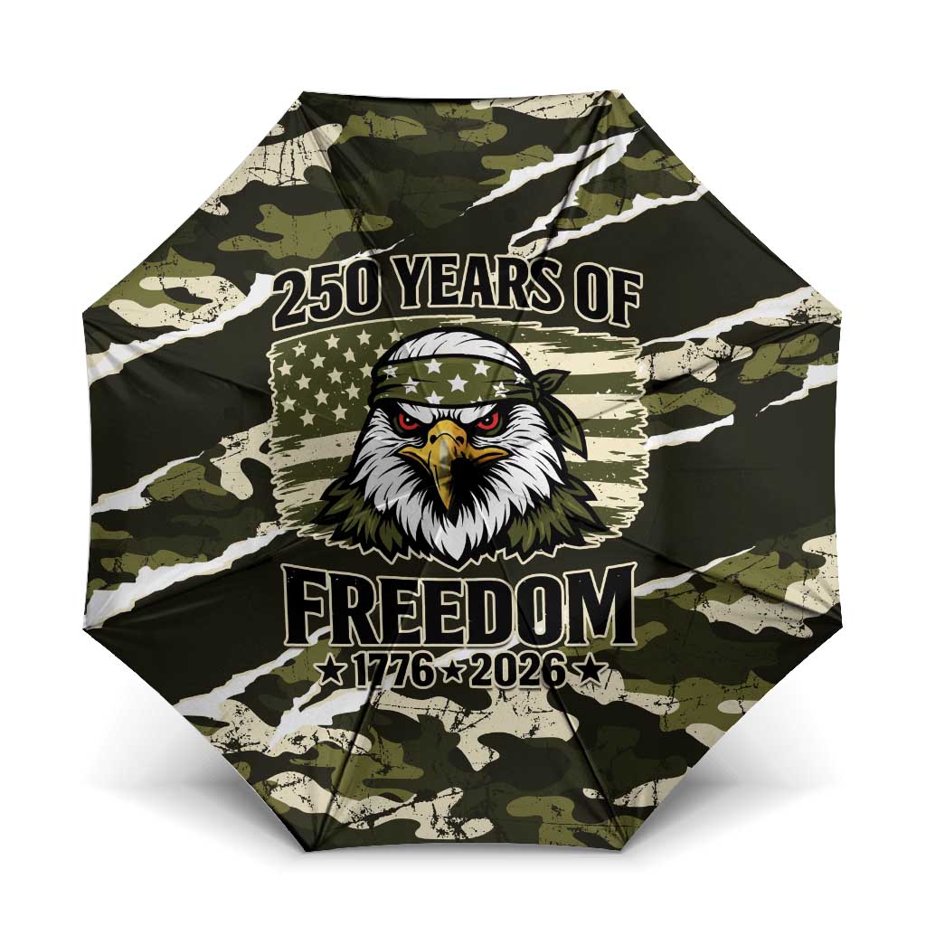 USA 250th Anniversary Umbrella Eagle Camouflage Zipper Stylized