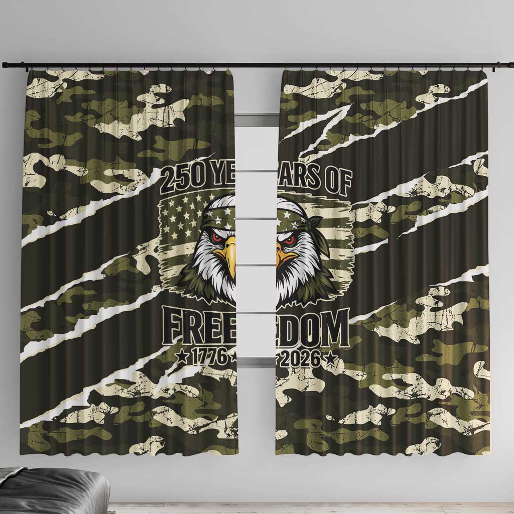 USA 250th Anniversary Window Curtain Eagle Camouflage Zipper Stylized