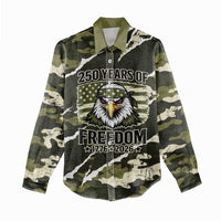 Personalized USA 250th Anniversary Women Casual Shirt Eagle Camouflage Zipper Stylized