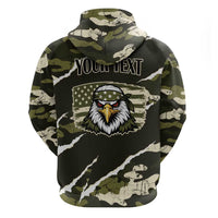 Personalized USA 250th Anniversary Zip Hoodie Eagle Camouflage Zipper Stylized