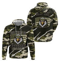 Personalized USA 250th Anniversary Zip Hoodie Eagle Camouflage Zipper Stylized