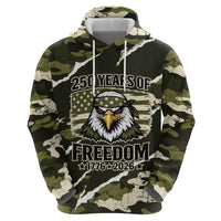 Personalized USA 250th Anniversary Zip Hoodie Eagle Camouflage Zipper Stylized