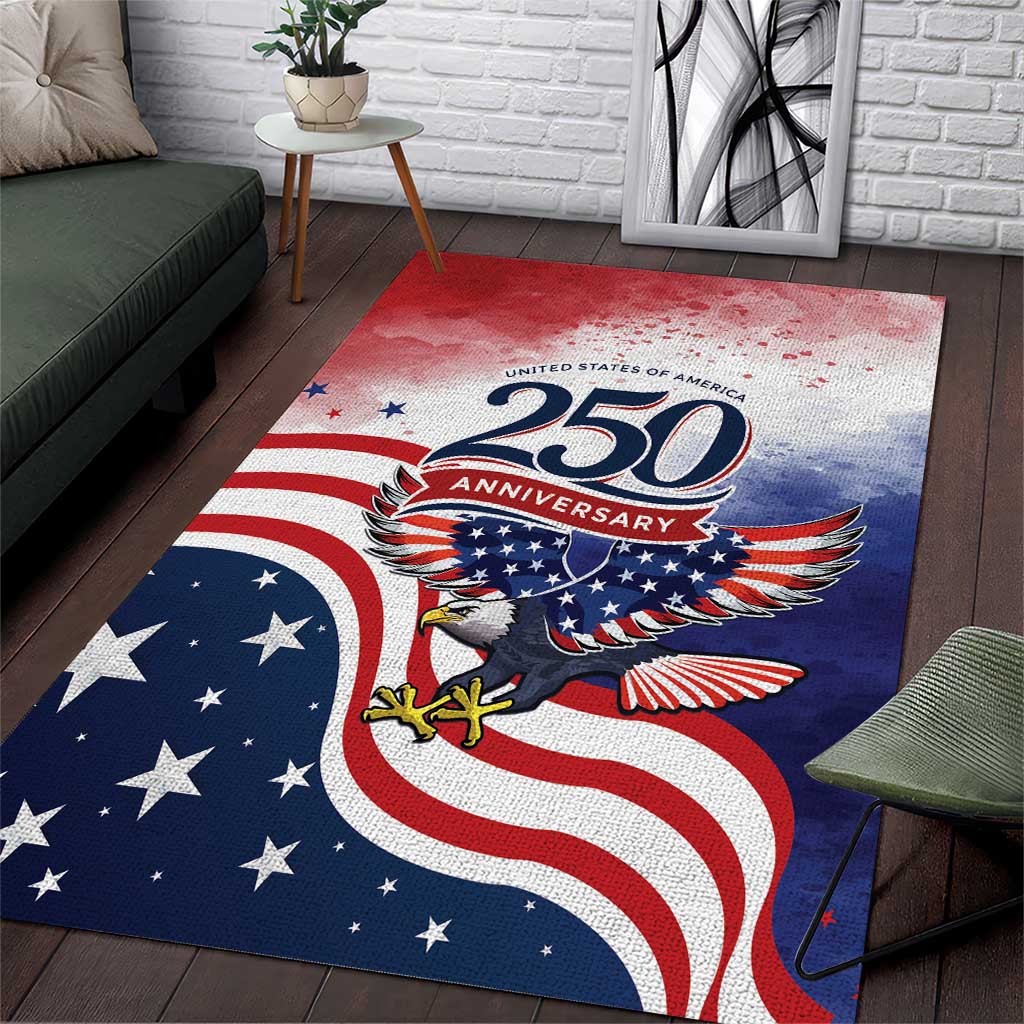 USA 250 Years of Freedom Area Rug American Patriotic