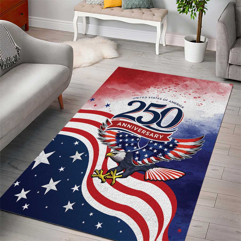 USA 250 Years of Freedom Area Rug American Patriotic
