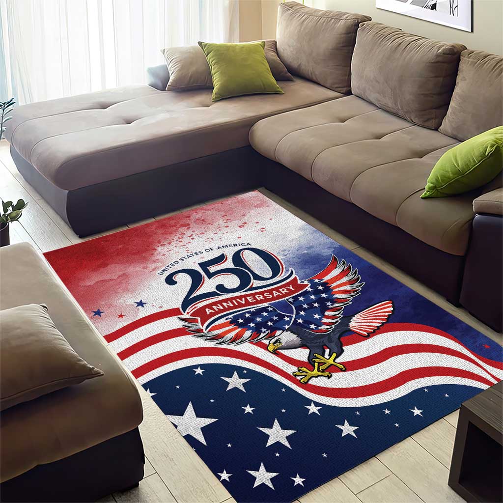 USA 250 Years of Freedom Area Rug American Patriotic