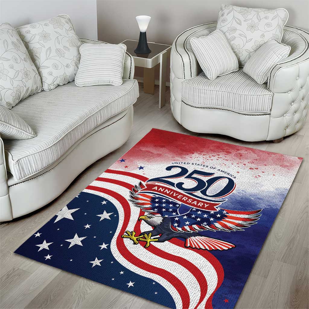 USA 250 Years of Freedom Area Rug American Patriotic