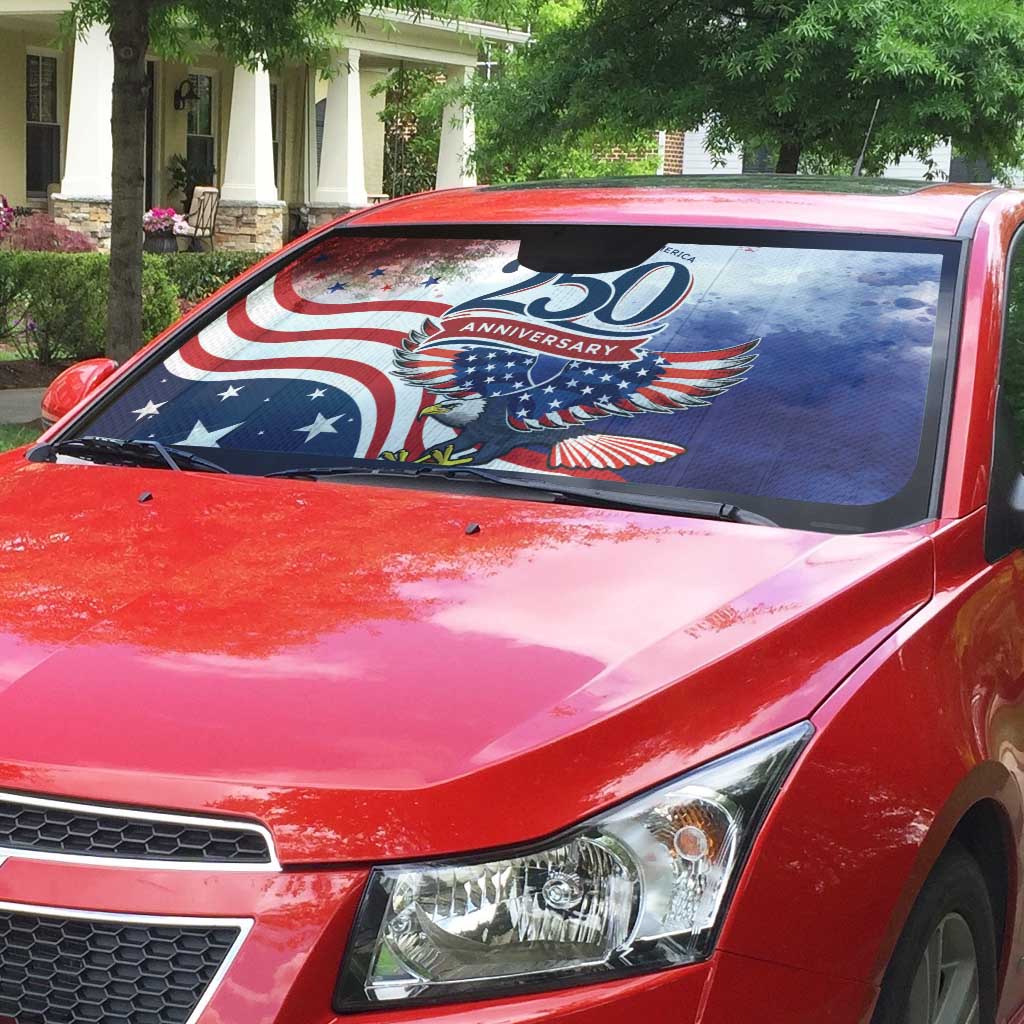 USA 250 Years of Freedom Auto Sun Shade American Patriotic