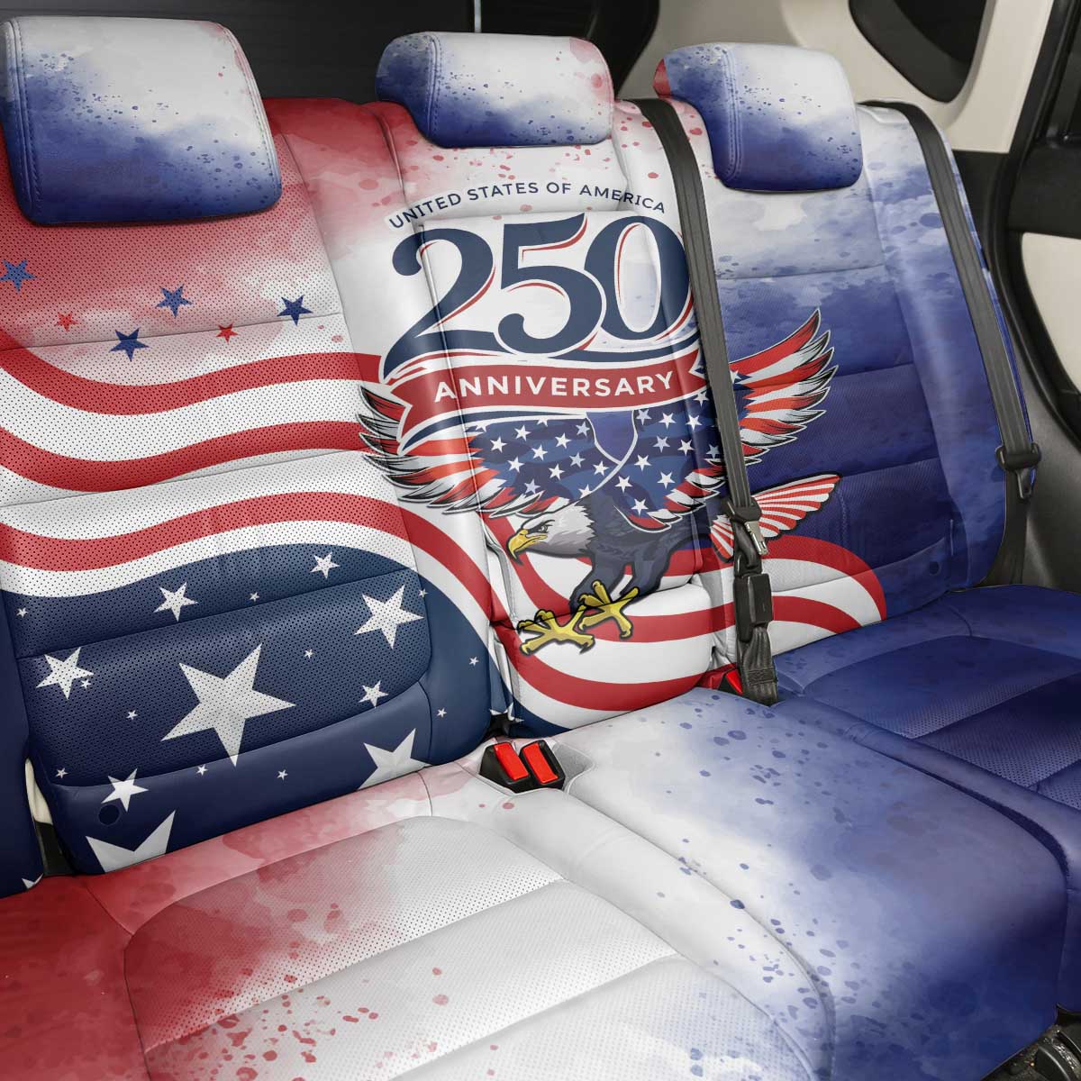 USA 250 Years of Freedom Back Car Seat Cover American Patriotic