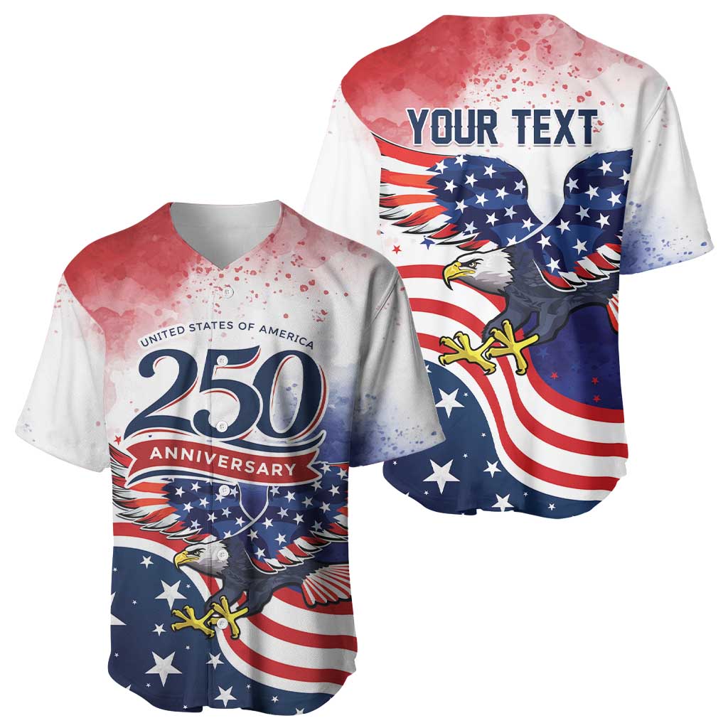 Personalized USA 250 Years of Freedom Baseball Jersey American Patriotic