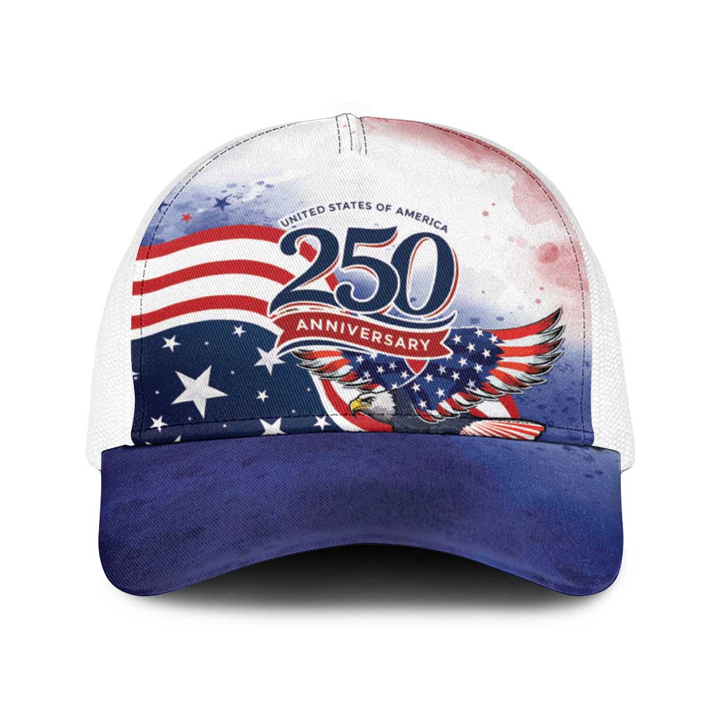 USA 250 Years of Freedom Baseball Net Cap American Patriotic