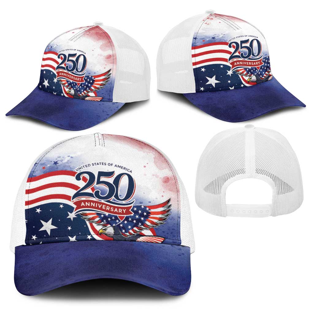 USA 250 Years of Freedom Baseball Net Cap American Patriotic