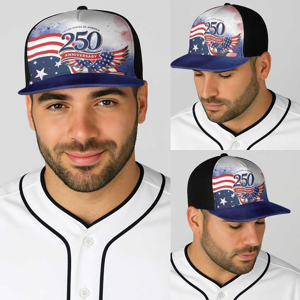 USA 250 Years of Freedom Baseball Net Cap American Patriotic