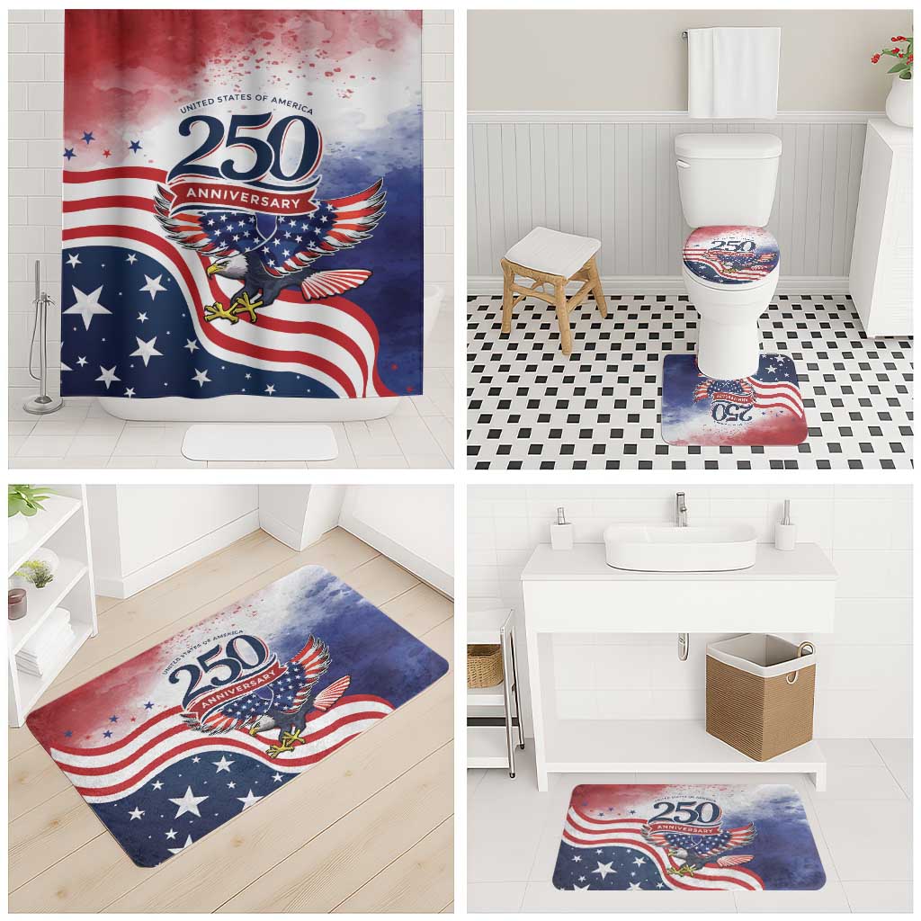 USA 250 Years of Freedom Bathroom Set American Patriotic