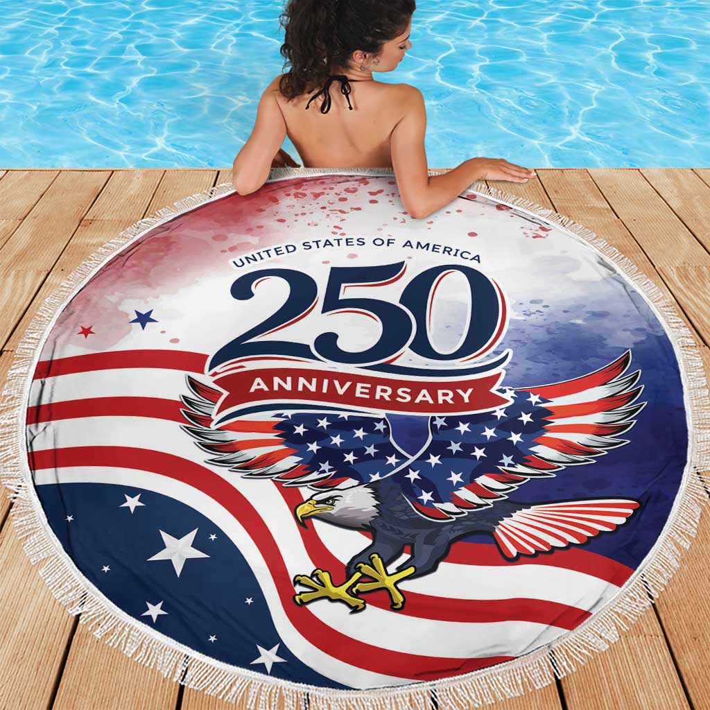USA 250 Years of Freedom Beach Blanket American Patriotic