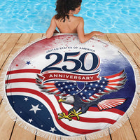 USA 250 Years of Freedom Beach Blanket American Patriotic