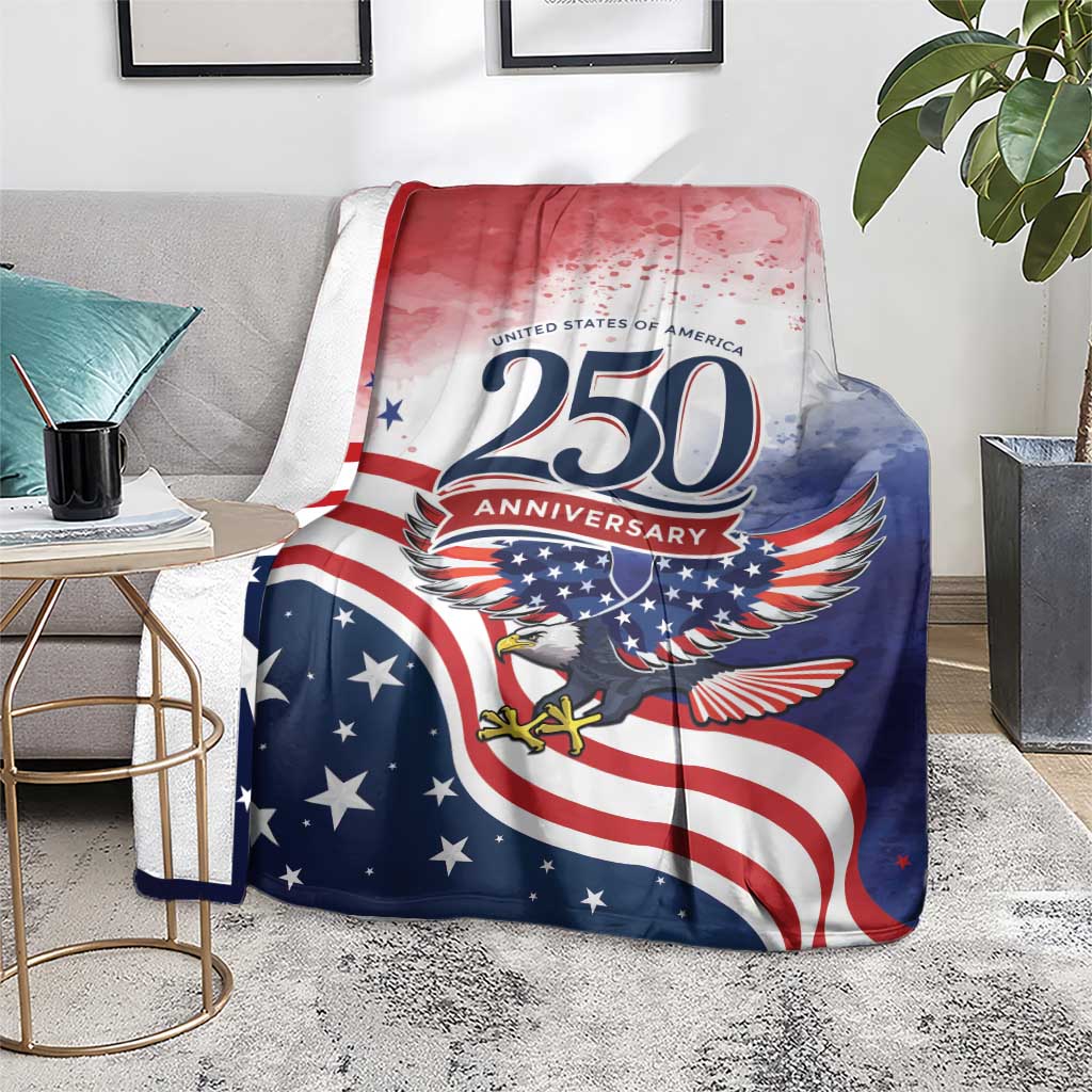 USA 250 Years of Freedom Blanket American Patriotic
